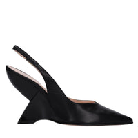 Décolleté slingback in pelle 
