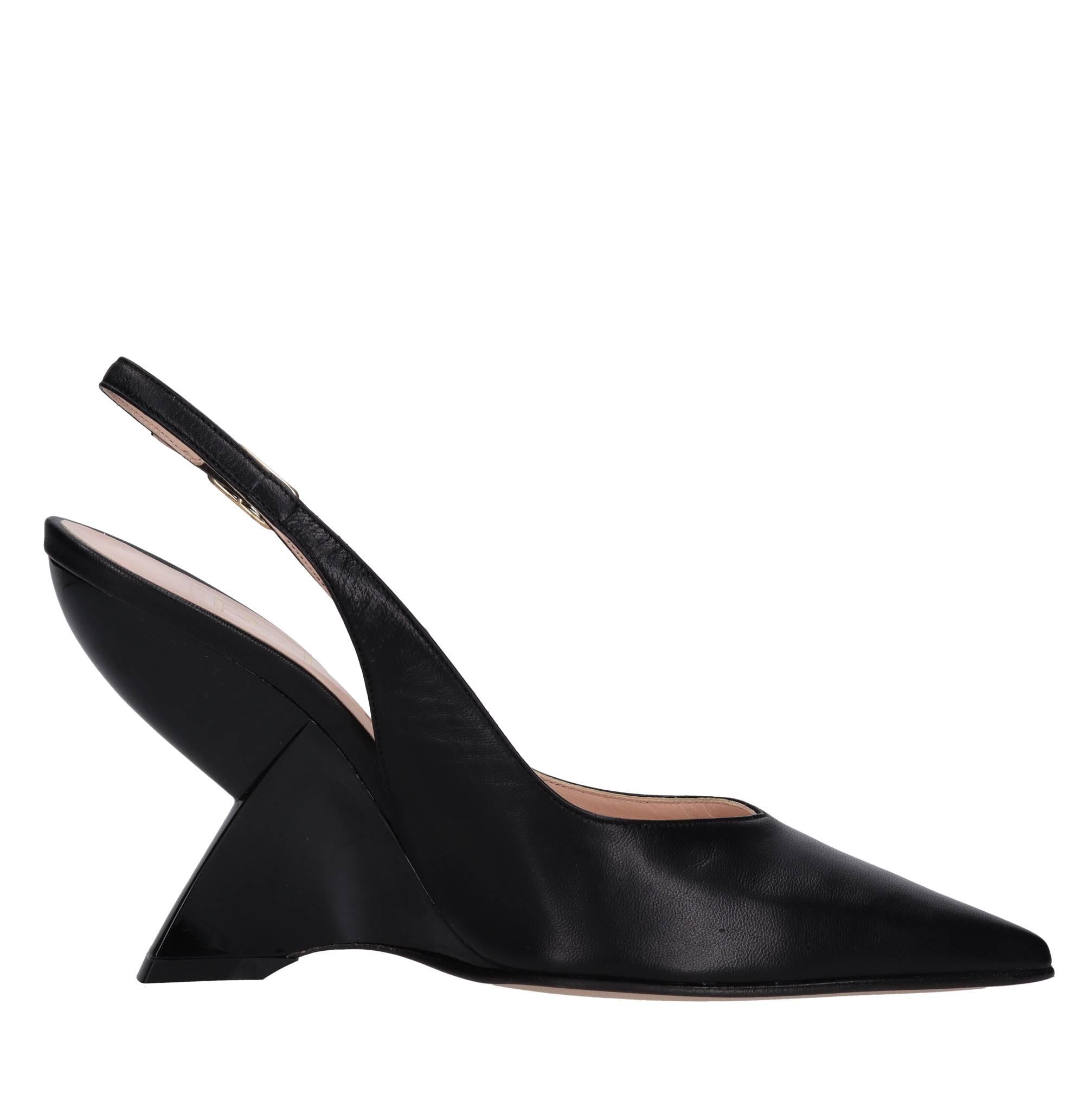Décolleté slingback in pelle 