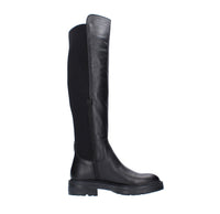 Stivali in pelle e tessuto elasticizzato 