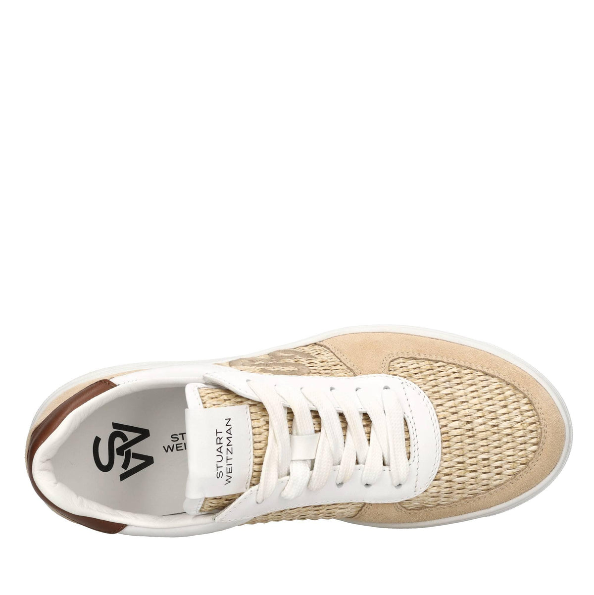 Sneakers in pelle e rafia 