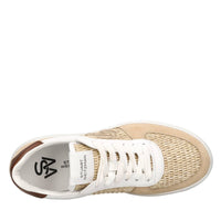 Sneakers in pelle e rafia 