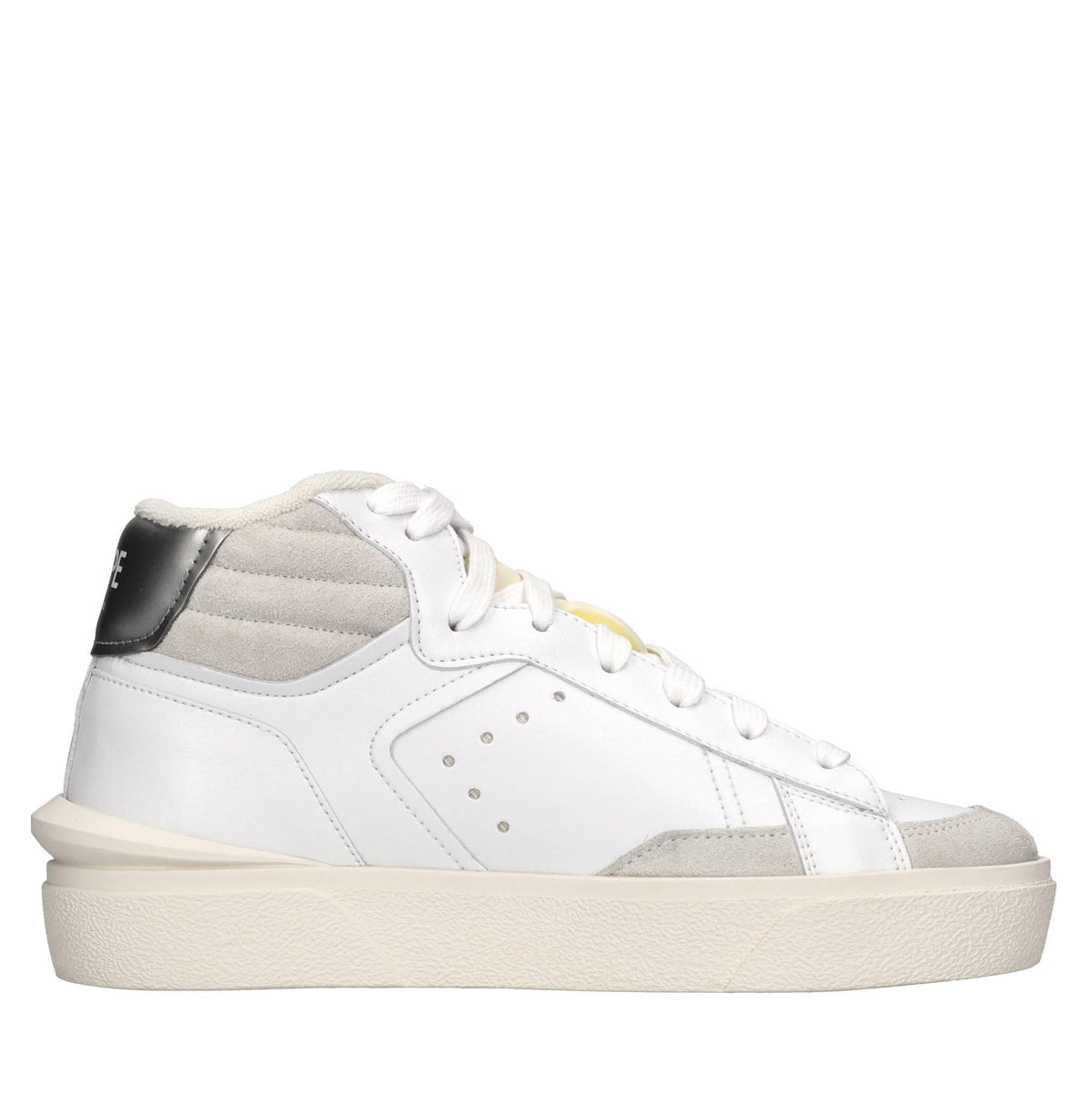 Sneakers in pelle e tessuto 