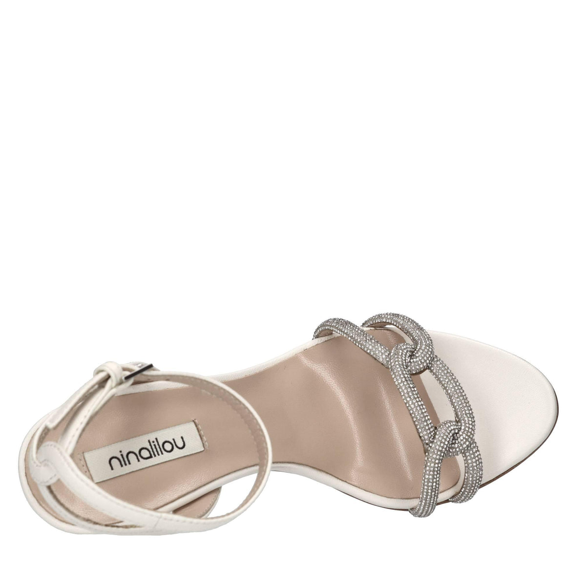 Sandali in pelle e microstrass 