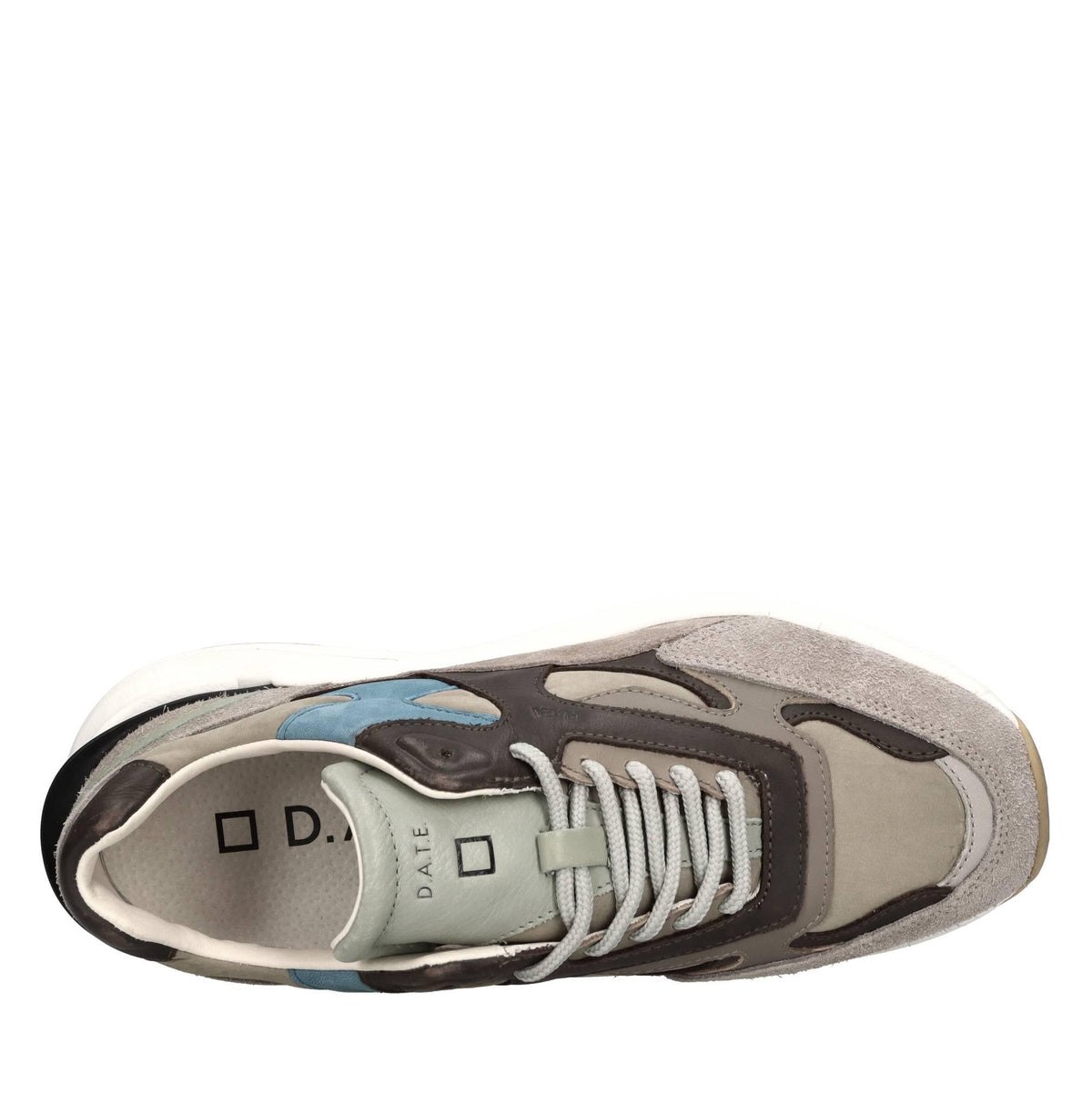 Sneakers in camoscio e tessuto 