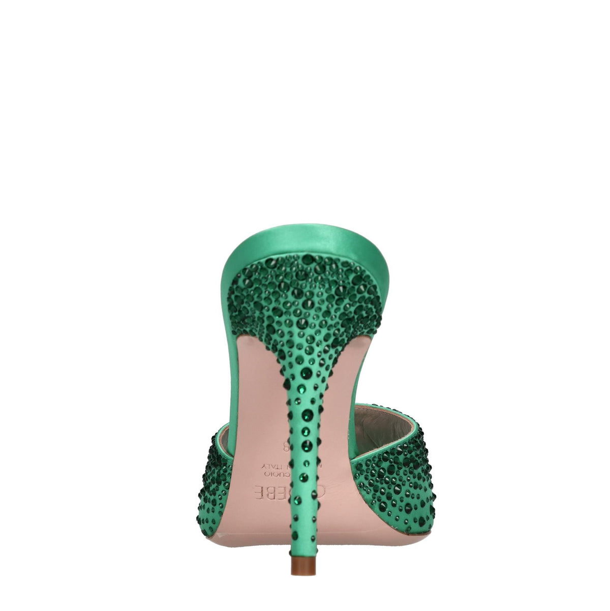 Mules Gigi 100 in raso e strass 