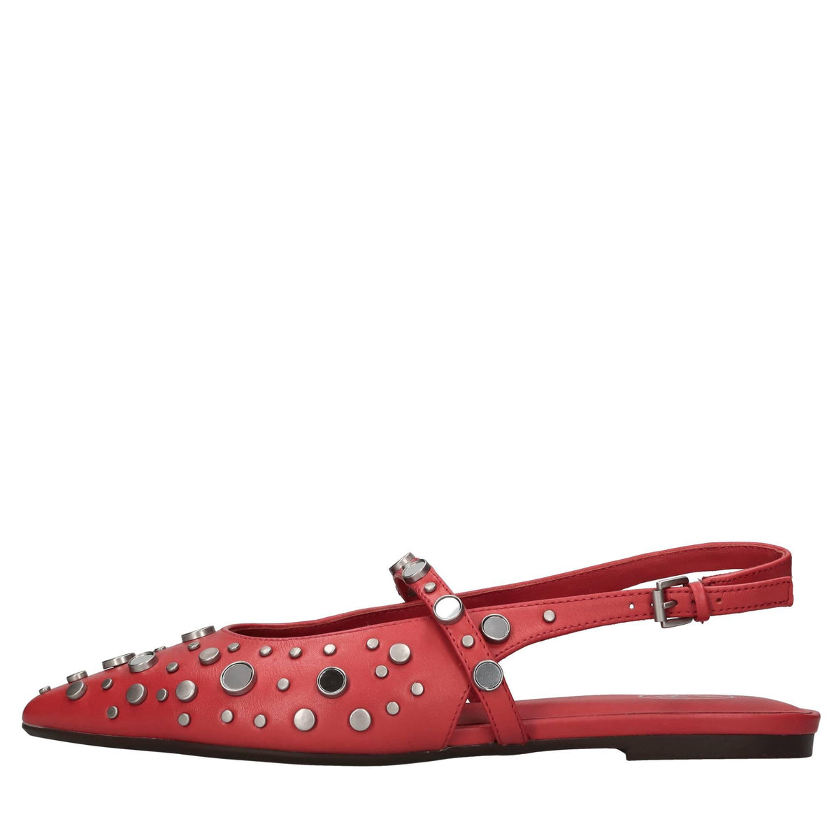 Ballerine slingback Brenda in pelle e borchie 