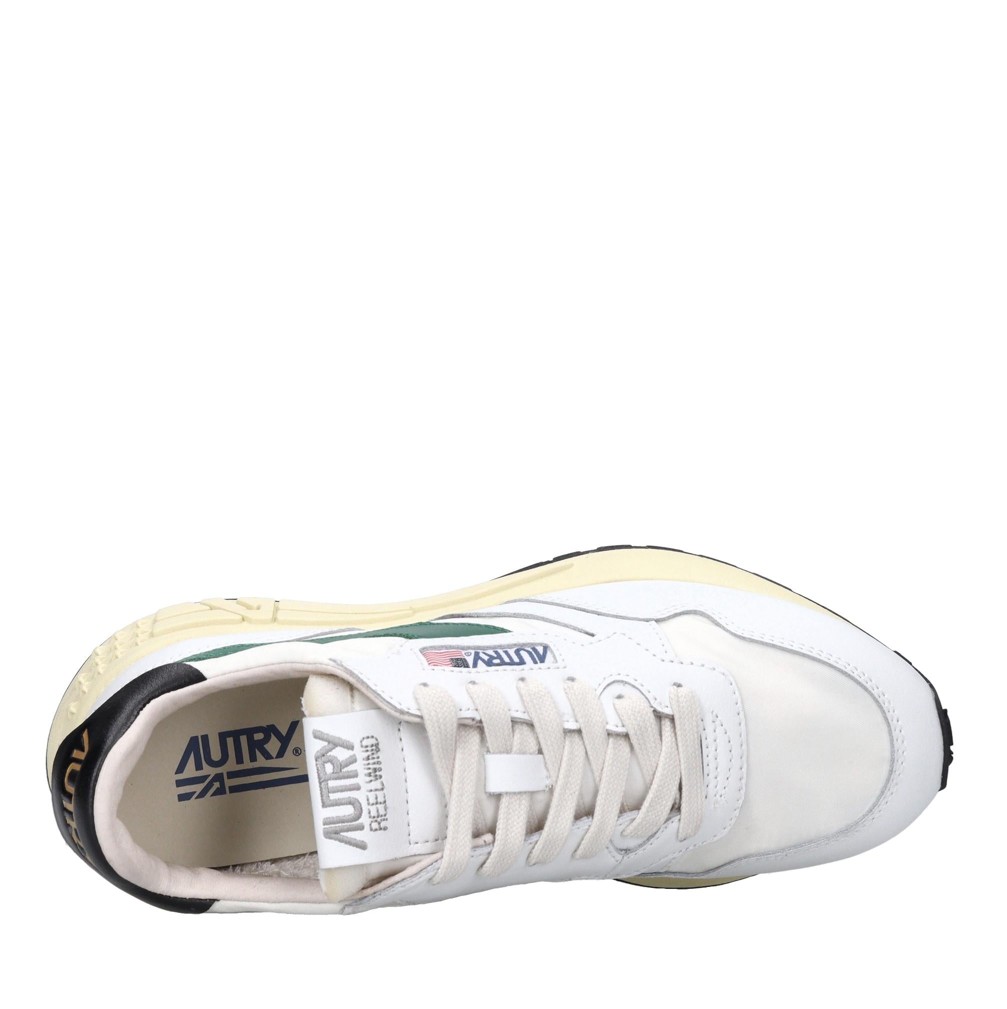 Sneakers in pelle e tessuto 