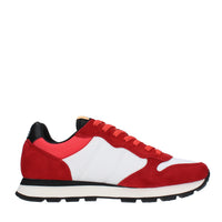 Sneakers in camoscio e tessuto 