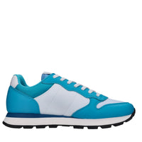 Sneakers in pelle e tessuto 