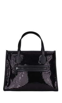 Borsa in ecopelle e pailettes 