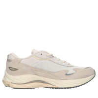 Sneakers in pelle e tessuto 