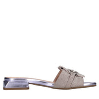 Mules in tessuto microglitter 