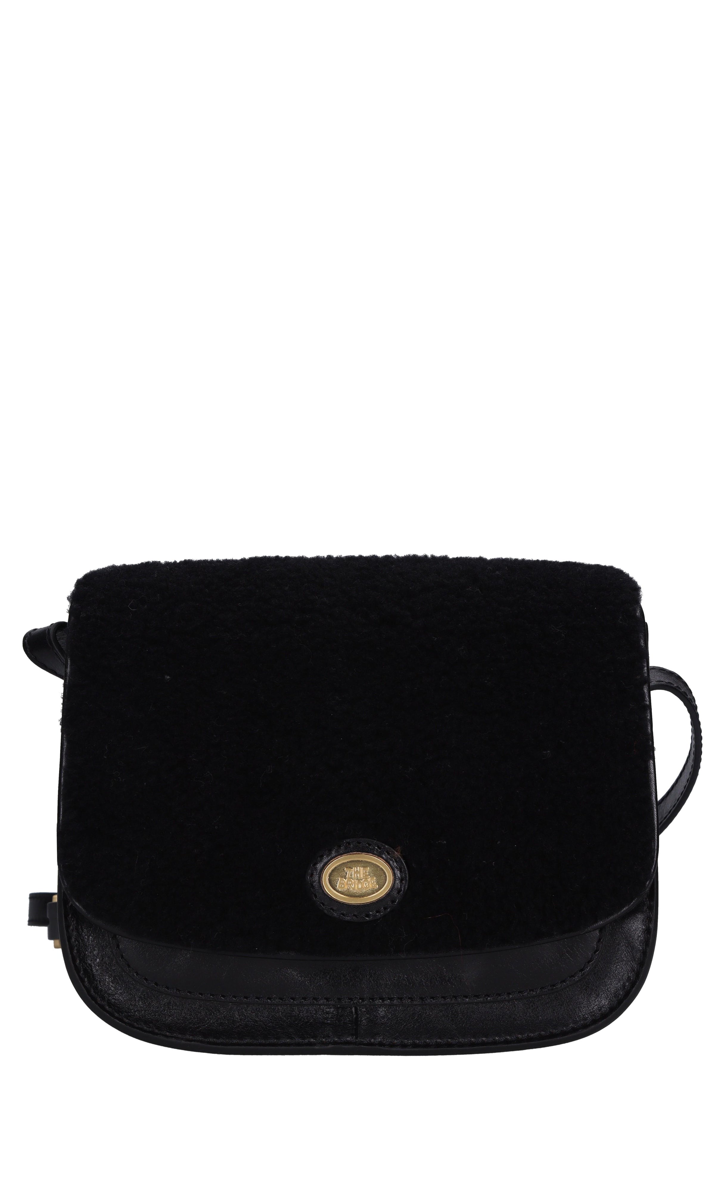 Borsa in pelle ed ecopelliccia 