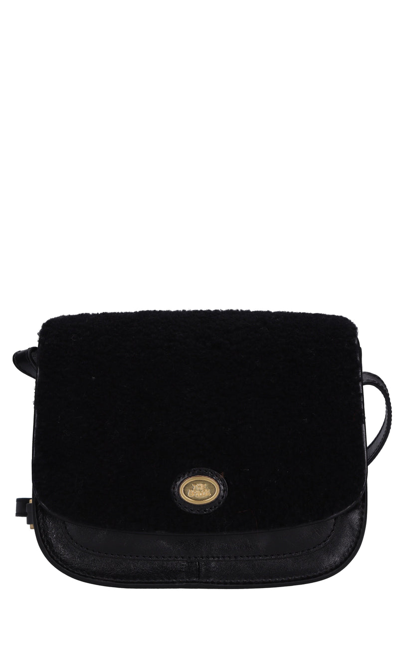 Borsa in pelle ed ecopelliccia 