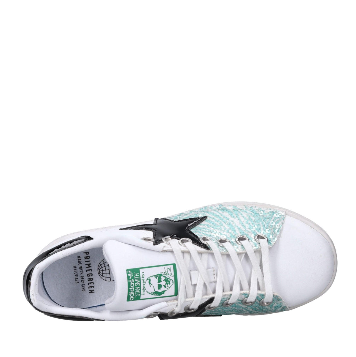 Sneakers in ecopelle, tessuto e paillettes 