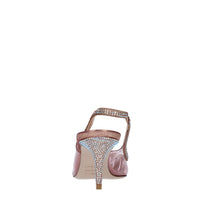Décolleté Slingback in pelle strass e PVC 