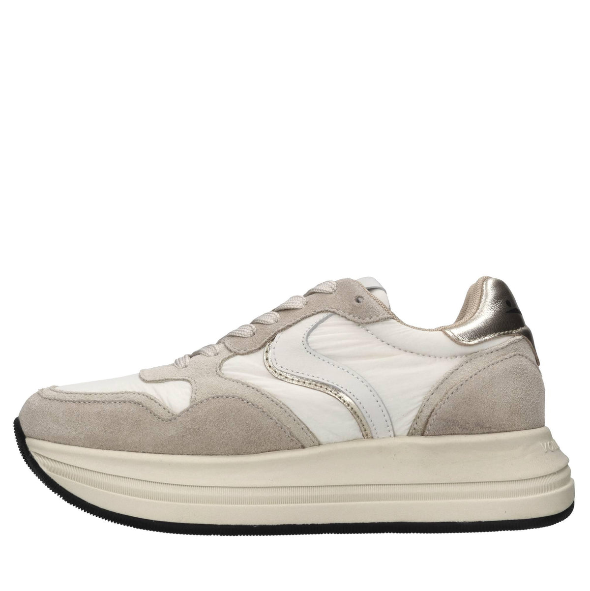 Sneakers in pelle e tessuto 