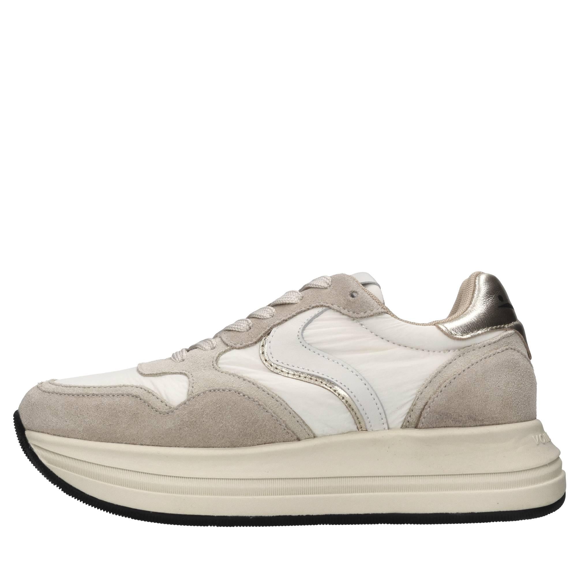 Sneakers in pelle e tessuto 