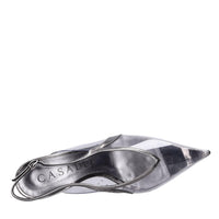 Décolleté slingback in plexi e pelle 