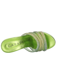 Mules Zeppa in pelle e strass 