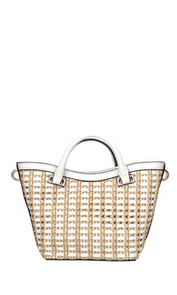 Borsa in ecopelle e rafia 
