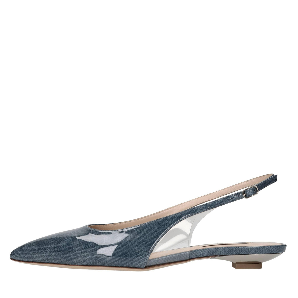 Ballerine slingback Denimlac in denim laccato 