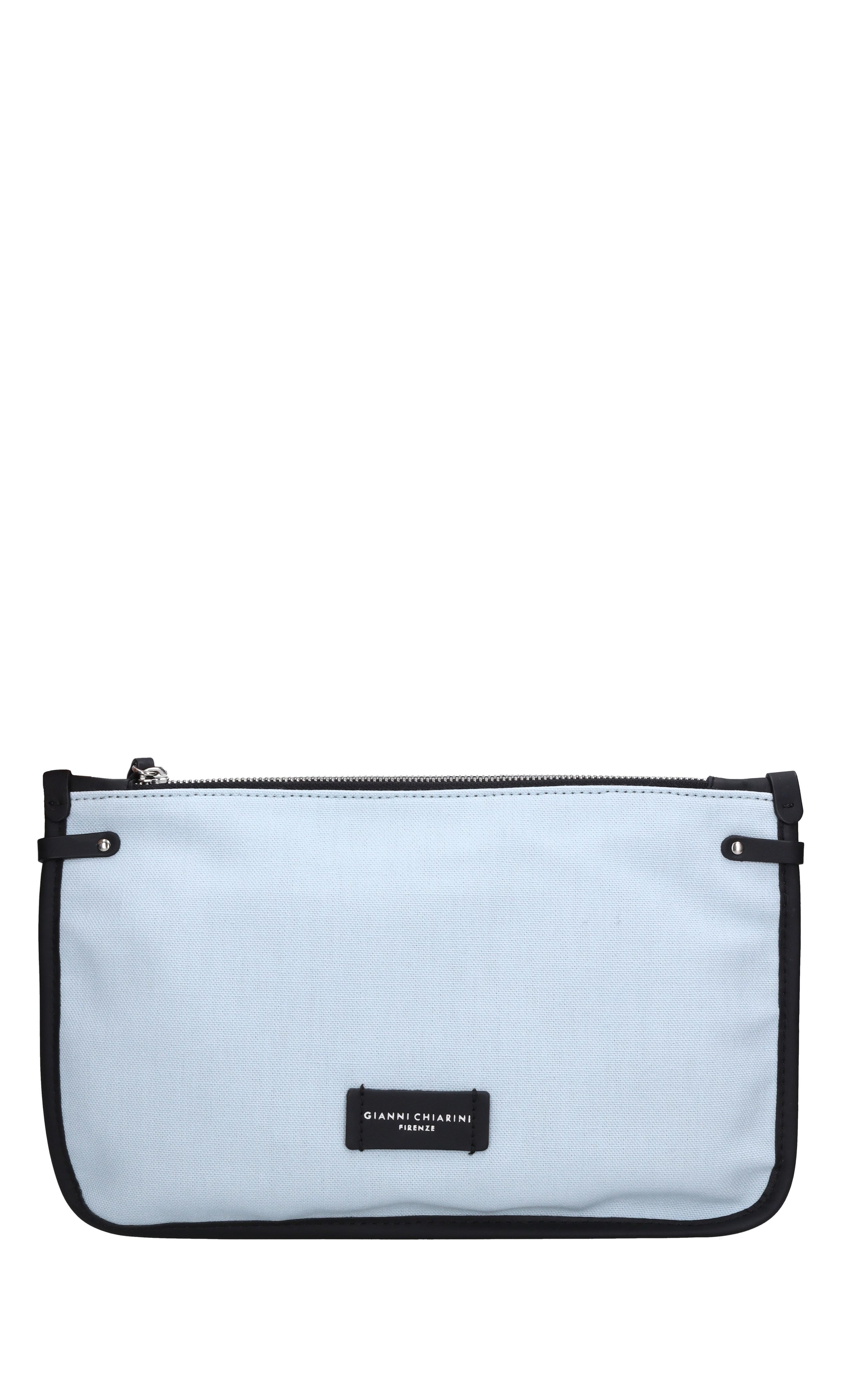 Borsa in pelle e tessuto 