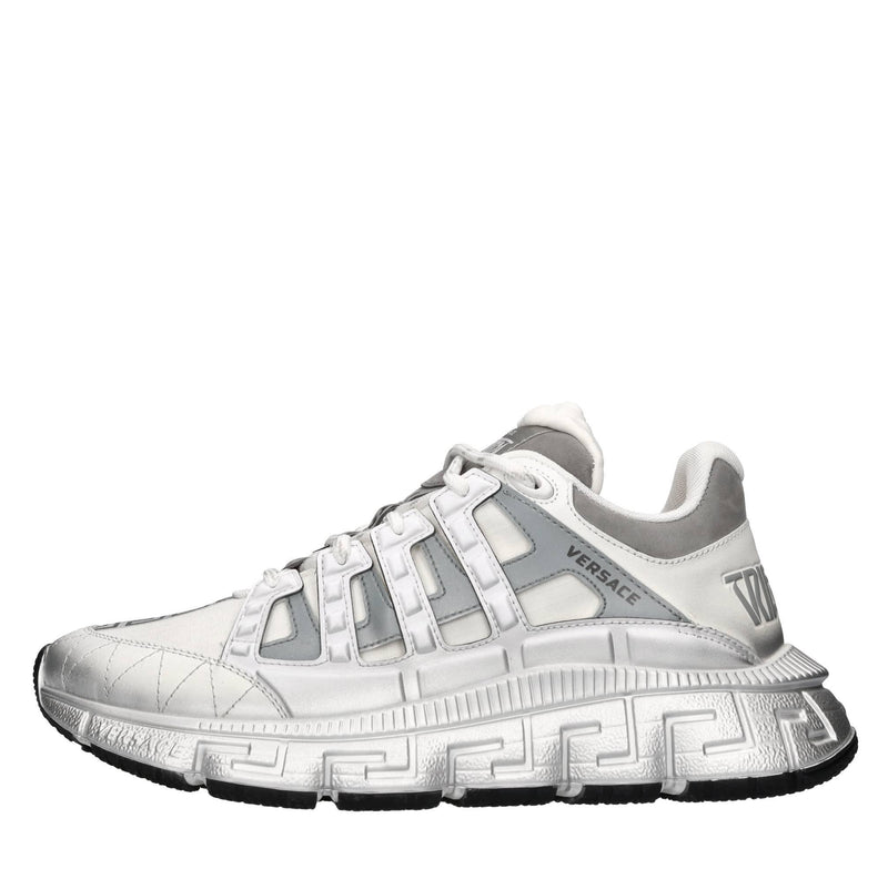 Sneakers in pelle e tessuto 