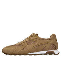 Sneakers in camoscio e tessuto 
