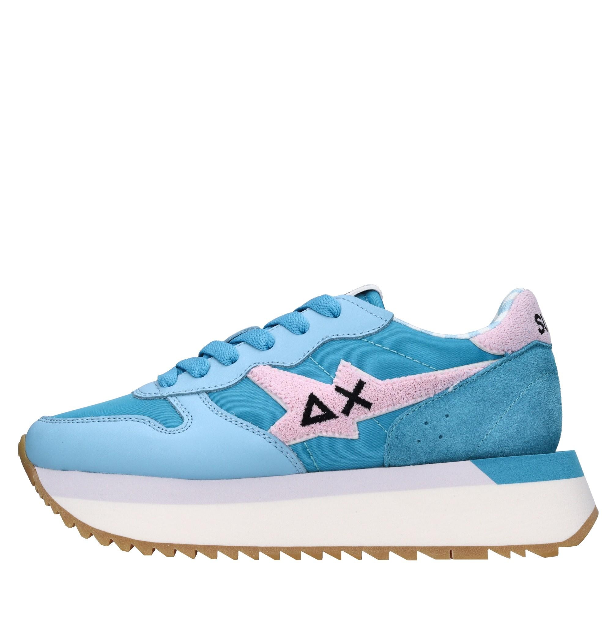 Sneakers in pelle e tessuto 