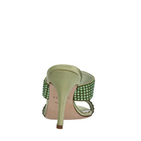 Sandali in tessuto e strass 