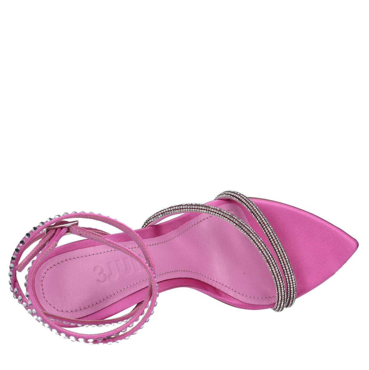 Sandali in tessuto con strass 