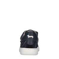 Sneakers in pelle e tessuto 