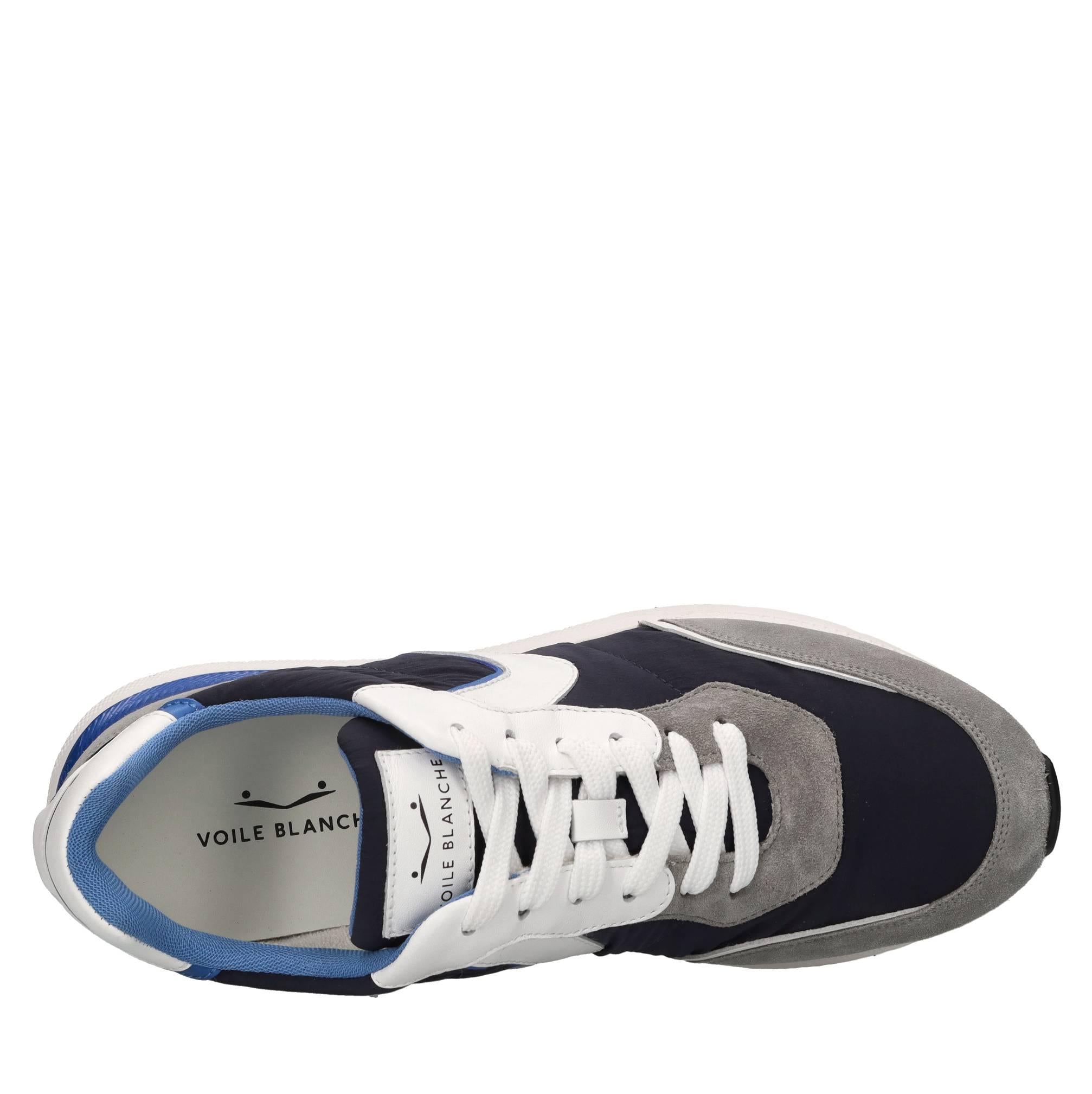 Sneakers in pelle e tessuto 