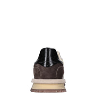 Sneakers in pelle e tessuto 