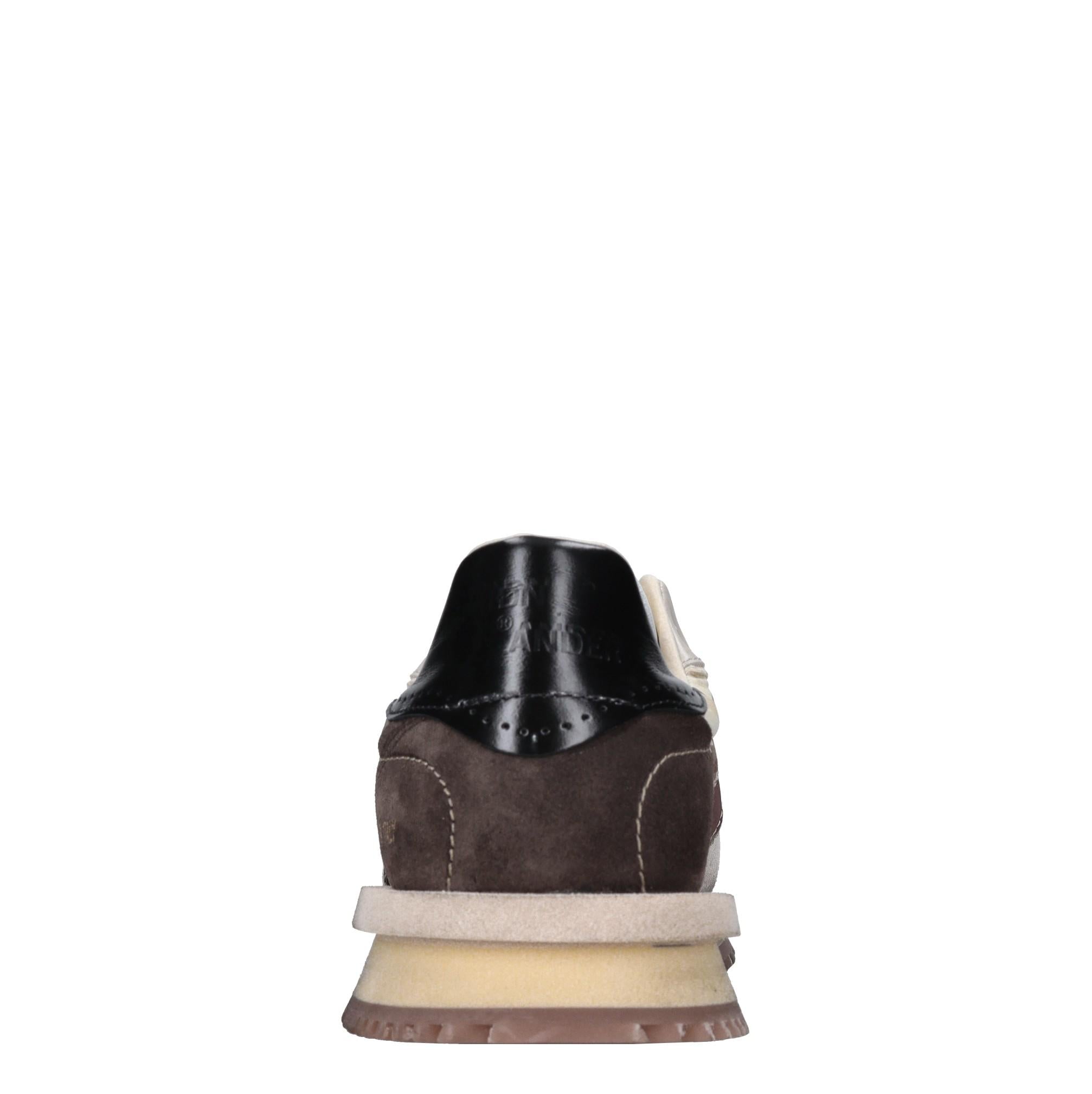 Sneakers in pelle e tessuto 