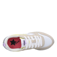 Sneakers in pelle e tessuto 