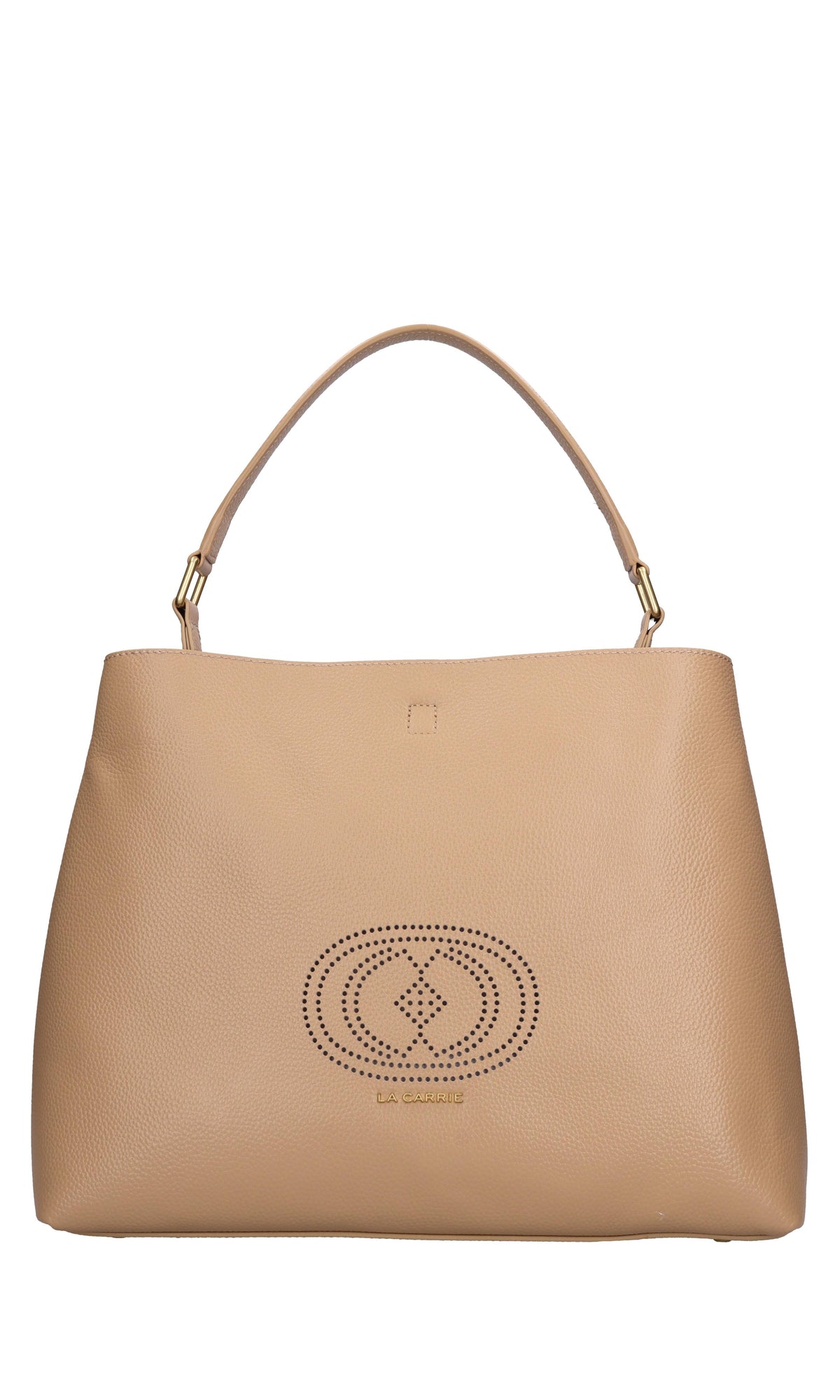 Borsa drilled logo hook in pelle 