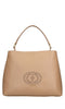 LA CARRIE Drilled logo hook leather bag