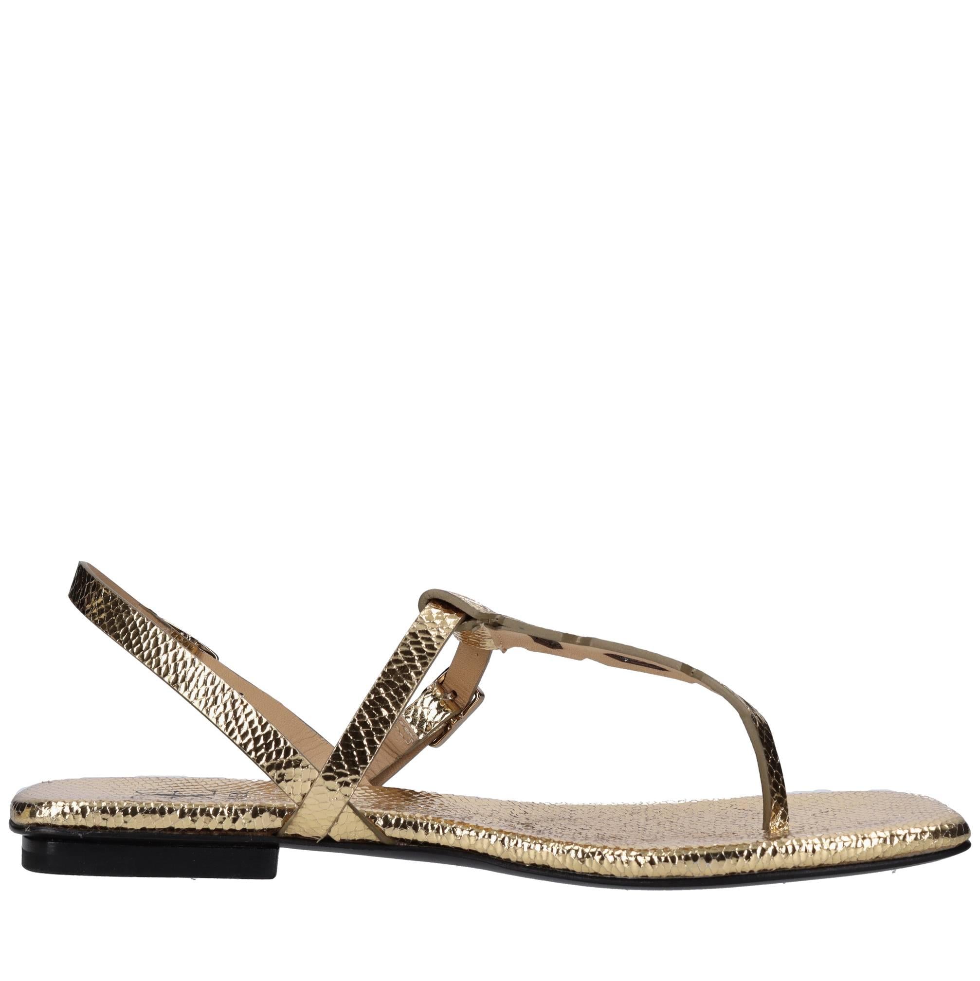 Sandali flat infradito in pelle 