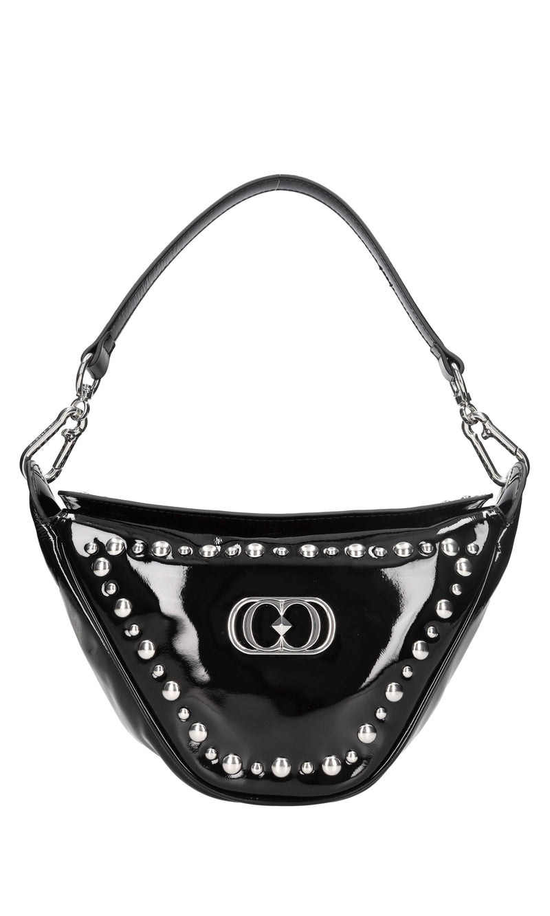 Borsa in vernice e borchie 