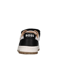 Sneakers in pelle e tessuto 