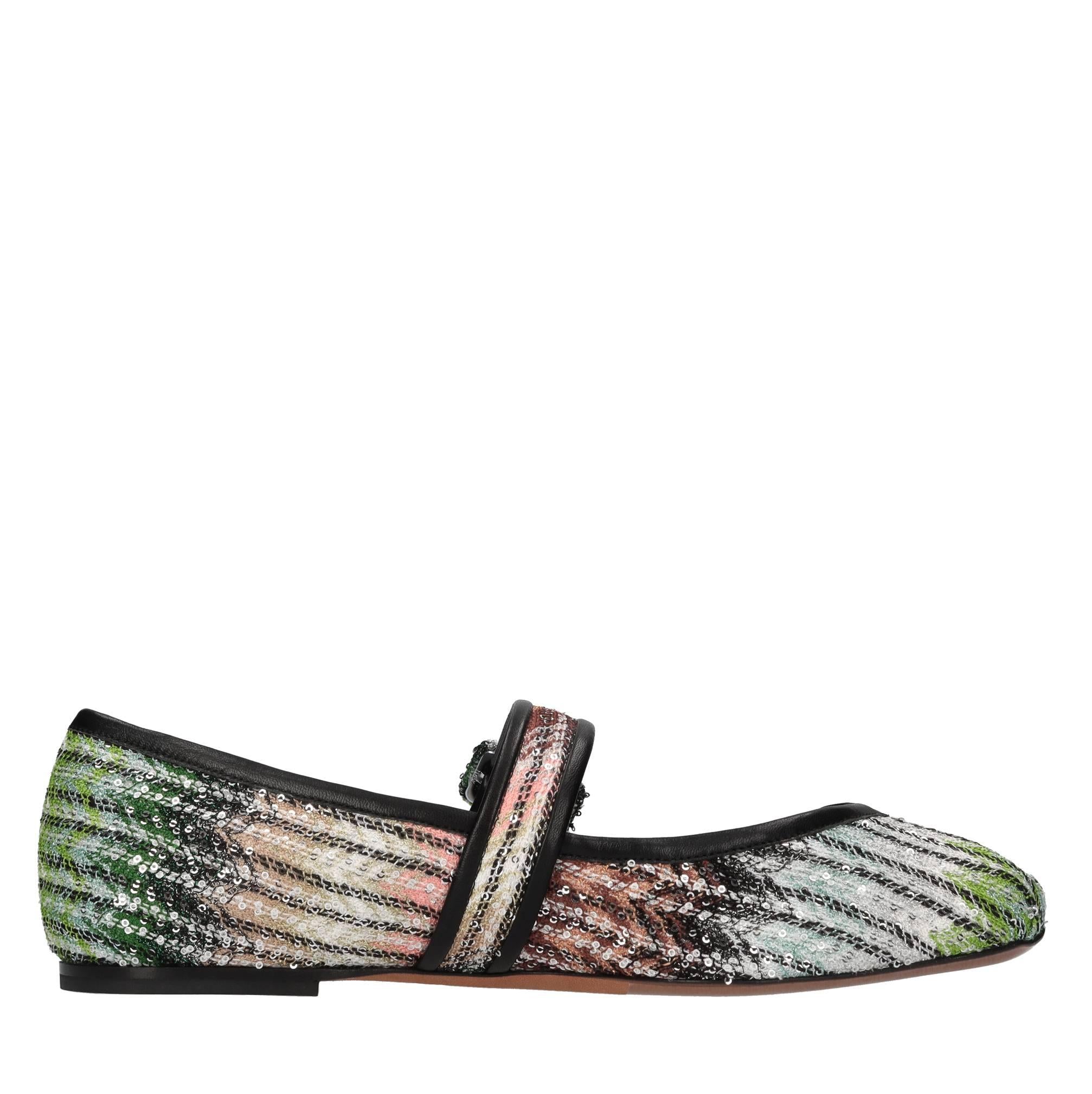 Ballerine Jean in tessuto e paillettes 