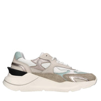 Sneakers in pelle e tessuto 