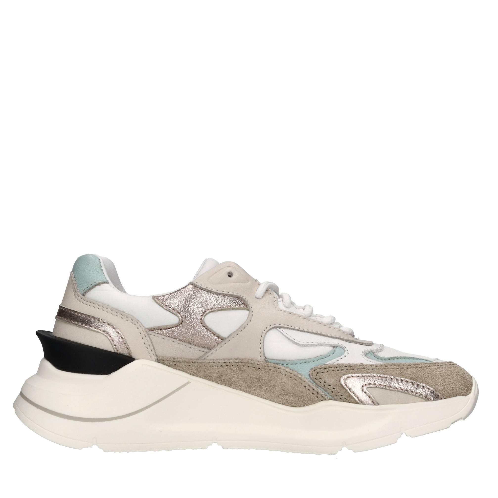 Sneakers in pelle e tessuto 