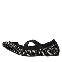 Ballerine in camoscio,tessuto elastico e strass 