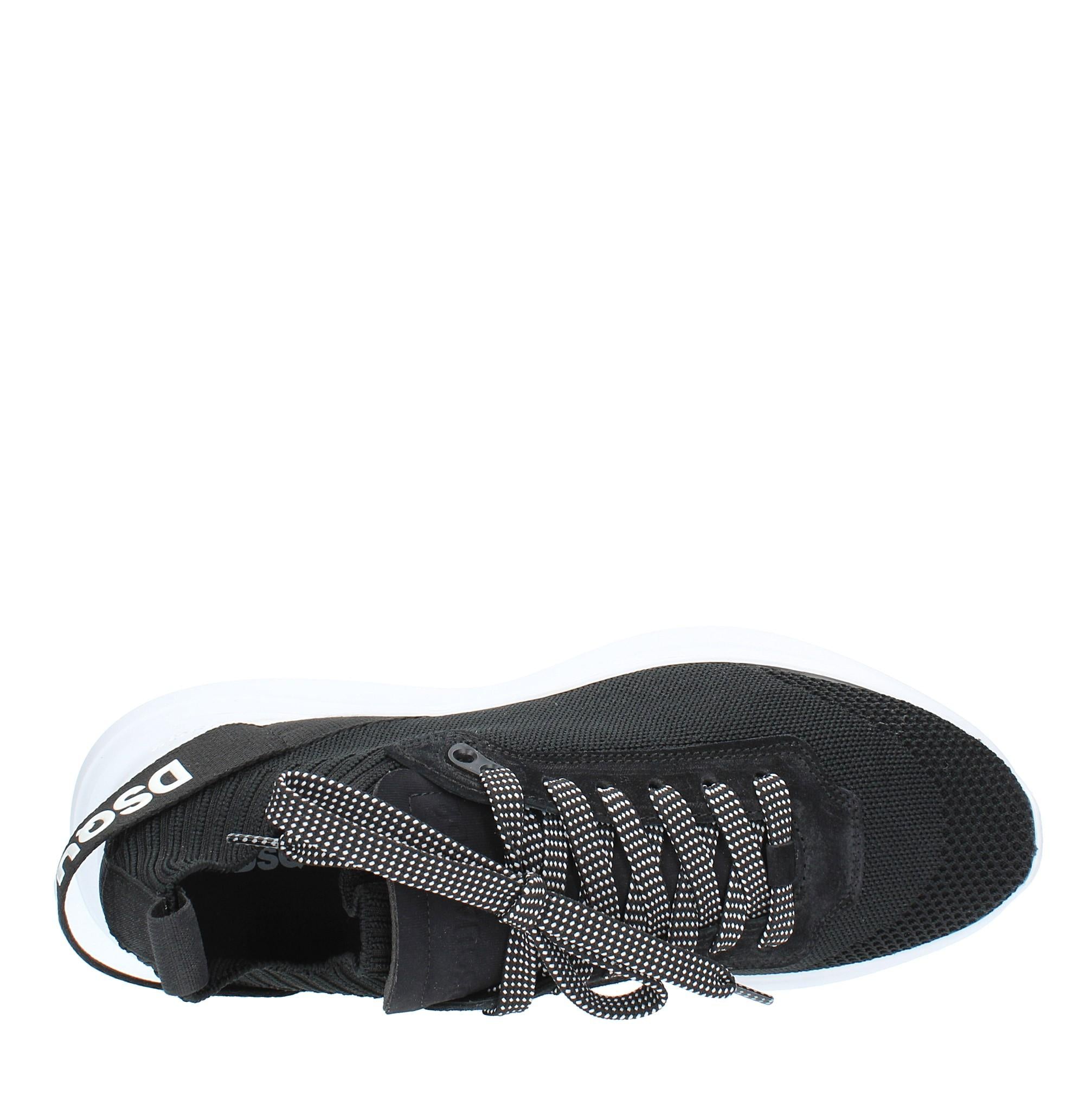 Sneakers in tessuto e pelle 