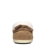 Mules in camoscio e pelliccia 