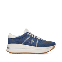 Sneakers in tessuto ecopelle e strass 