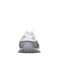 Sneakers in pelle e tessuto 